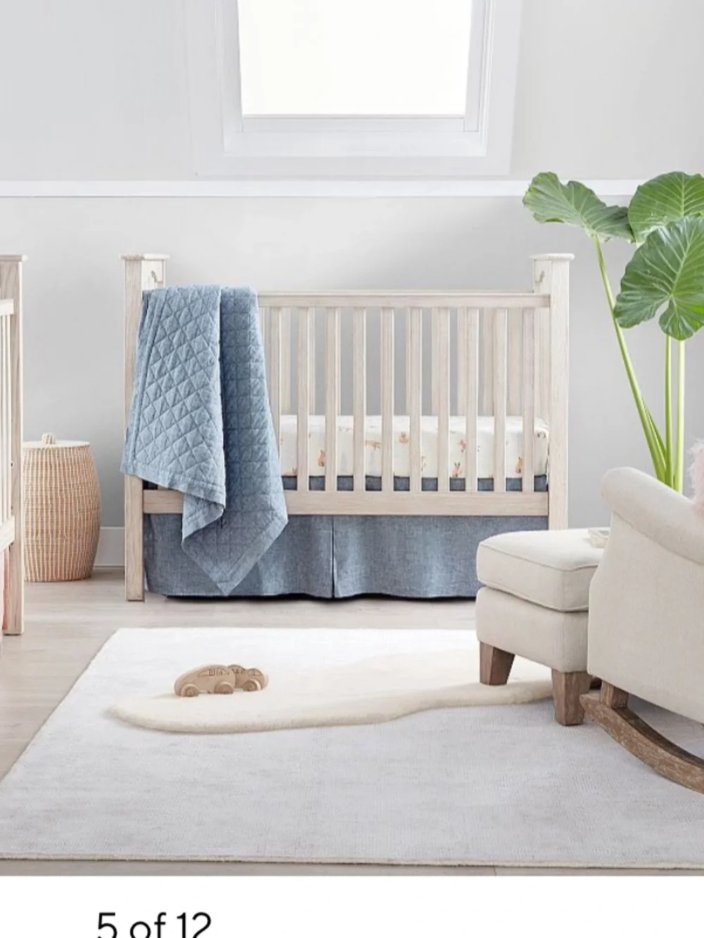 Pottery Barn Kids European Linen Crib Sheet in Indigo - NWT! best seller!